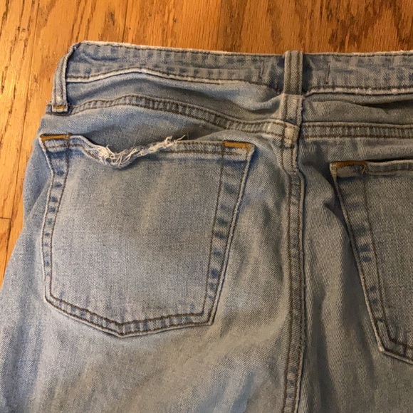 Abercrombie & Fitch Simone High Rise Ankle Straight Blue Distressed Jeans 28W 6R - Picture 9 of 13